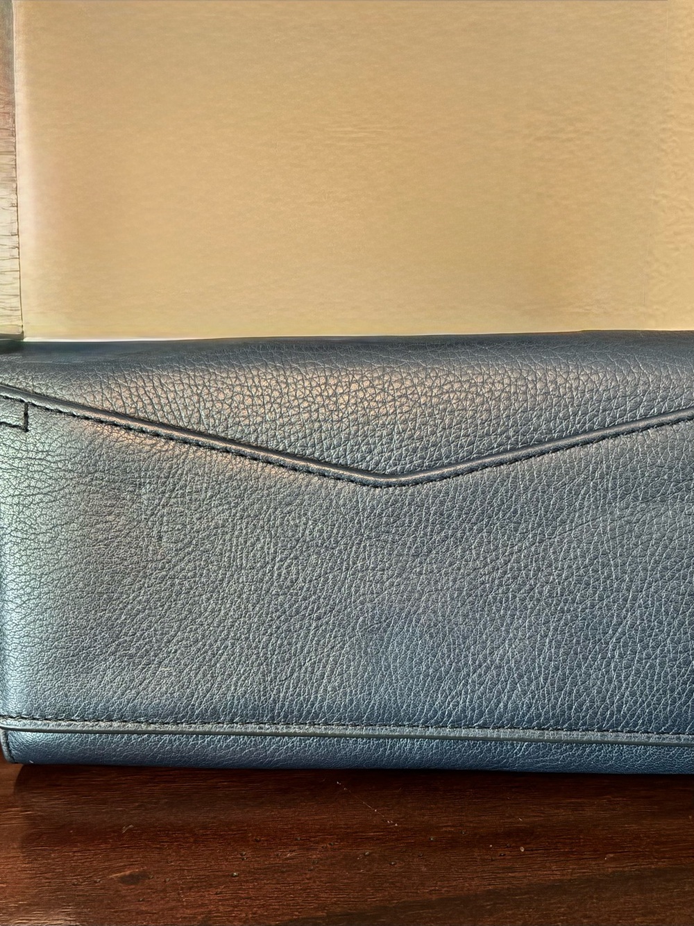 Fossil Navy Leather Wristlet Wallet